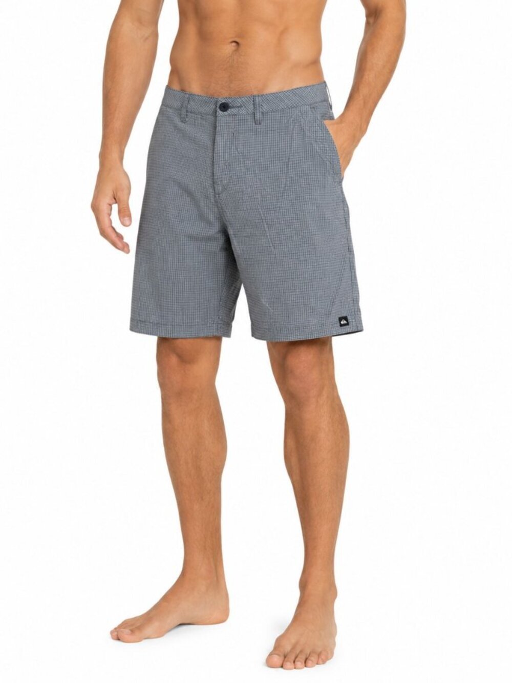 Quiksilver Men's Chino Shorts Size 34 Gray Black Check Print Cotton